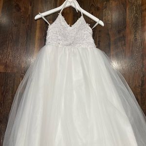 White flower girl dress